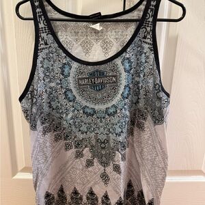 Harley-Davidson Blue and Black Tank Top